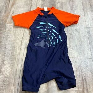 Au lac Blue Orange Fish Onepiece Swim 2/3